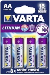 Varta patarei 1x4 Lithium Mignon AA LR 6