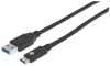 USB Kabel 3.1 Manhattan C -> A St/Bu 1.00m schwarz