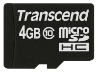 Transcend mälukaart microSDHC 4GB Class 10