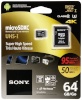 Sony mälukaart microSDXC Expert 64GB Class 10 UHS-I U3 + Adapter