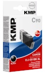 KMP tindikassett C90 must asendustoode: CLI-551 BK XL