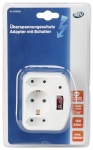 REV harupistik 3-fold Adapter with switch and Surge protector valge