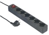 REV Socket line 6-fold 1.4m with switch must