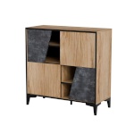 Cama Meble riiul 4D Bookcase OVO 90x38xH90 oak/concrete