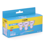 EDM Pack of 3 LED bulbs F 5 W GU10 450 lm Ø 5x5,5cm (6400 K)