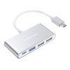 Lention USB jagaja Lention 4in1 Hub USB-C to USB 3.0 + 2x USB 2.0 + USB-C (hõbedane)