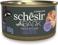 Agras Pet Foods kassitoit Schesir After Dark Chicken Fillet with Duck in Broth, 80g