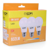 EDM Pack of 3 LED bulbs F 10 W E27 810 Lm Ø 6x10,8cm (3200 K)