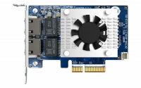 Qnap võrgukaart Two 10GbE ports, supports up -> five speeds (10GbE / 5GbE / 2.5GbE / 1GbE / 100MbE), and maximizes your NAS and PC network connectivity