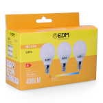 EDM Pack of 3 LED bulbs G 5 W E14 400 lm Ø 4,5x8cm (3200 K)