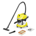 Kärcher vee-ja tolmuimeja 1.628-253.0 Wet and Dry Vacuum Cleaner WD4 S V-20/4/35 (YSY) EU, kollane/must