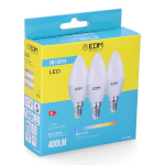 EDM Pack of 3 LED bulbs G 5 W E14 400 lm Ø 3,6x10cm (6400 K)