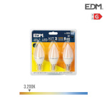 EDM Pack of 3 LED bulbs G 5 W E14 400 lm Ø 3,6x10cm (3200 K)