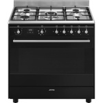 Smeg gaasipliit PRIMASCB9N Concerto, 5 x gaas, elektriahi, katalüüs/aurupuhastus, 90 cm, must