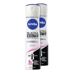 Nivea deodorant Black & White Invisible Clear Anti-perspirant 2x 150ml, naistele