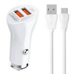 Ldnio autolaadija C511Q USB + USB -> Micro-USB kaabel