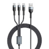 Remax laadimiskaabel USB cable 3in1, Sury 2 Series 1.2m, 2A