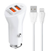 Ldnio autolaadija C511Q USB + USB -> Lightning kaabel