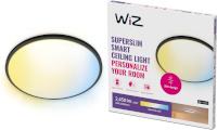 WiZ laelamp SuperSlim Ceiling Lamp, 43cm, Round, Wi-Fi, must