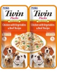 Inaba maius koerale Dog Twin Chicken with Vegetables and Beef in Broth, 2x40g