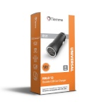 Tiemme 2xUSB autolaadija, 12W, must