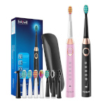 FairyWill hambaharjad + otsikud FW-508 Toothbrushes with Head Set and Case, must/roosa