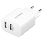 Intenso laadija Power Adapter W24AA 2x USB-A 24W valge