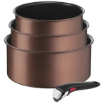 Tefal pottide komplekt Ingenio Resource, 4-osaline, 16/18/20cm, pruun