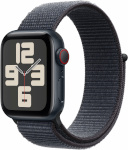 Apple Watch SE (2024) 44mm GPS + Cellular 3.Gen Midnight Aluminum Case with Ink Sport Loop, alumiinium/must