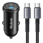 Mcdodo autolaadija CC-7493 65W With Mini valge USB-C Cable With E-mark Chip 1m 100W (must)