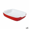 Pyrex ahjuvorm Signature punane Ristkülikukujuline valge Keraamiline 6tk 29x19x7cm