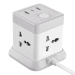 XO nutipistik WL20 Power Strip, 4x AC Sockets, 1x USB-C, 2x USB-A, 2500W, valge