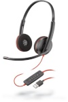 Poly kõrvaklapid Blackwire C3220 Wired Calls/Music USB-A must, punane